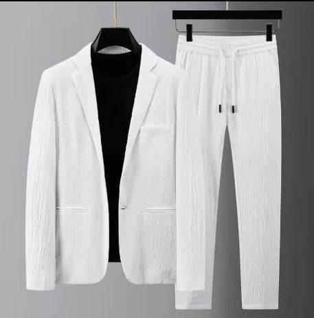 Buycenter Men's White Casual Suit Jacket - Spring/Summer Lightweight Style - Buy Center