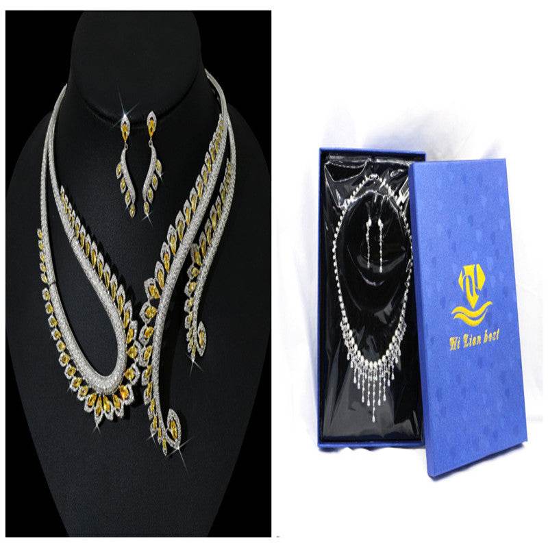 Buy Center Zircon Necklace and Earring Set - Elegant Fashion Jewelry - Buy Center