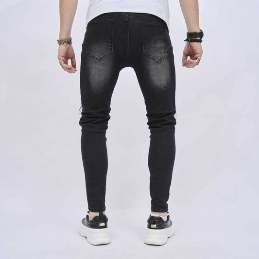 Men's Ripped Slim Stretch Jeans - Casual Denim for Everyday Style - Buy Center