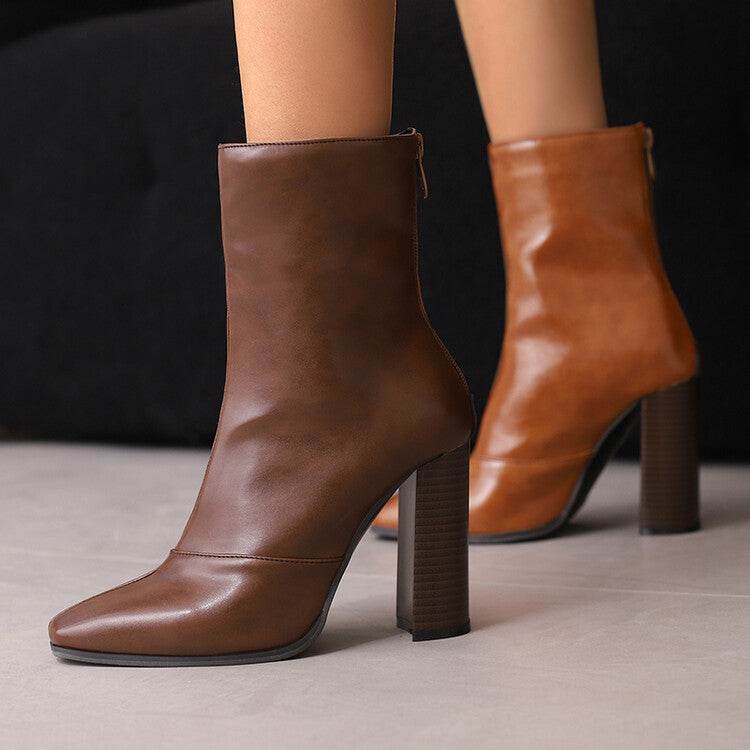 Women's High Heels Ankle Boots - Fleece-lined, French Style for Fall/Winter - Buy Center