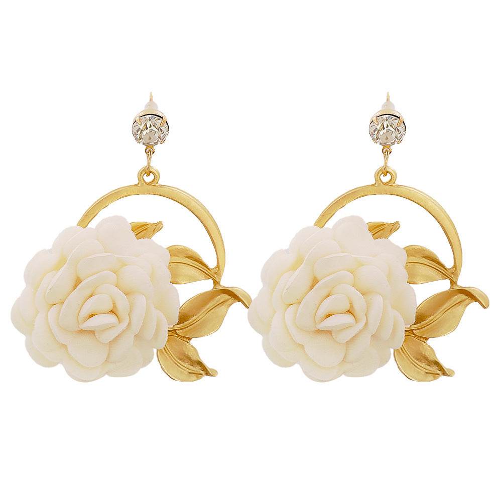 Colorful Ear Hanging Cloth Flower Earrings - Trendy Modern Styles 2025 - Buy Center