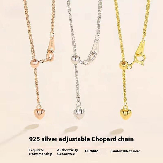 Buy Center 925 Silver Heart Necklace - 18K Gold Plated Chopin Chain - Buy Center