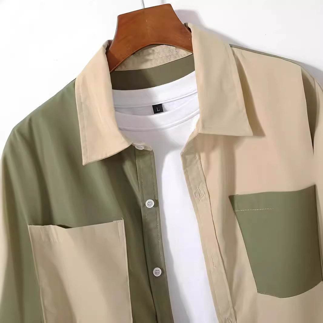 Buycenter Men's Casual Army Green Shirt Pants Suit - Short Sleeve Style - Buy Center