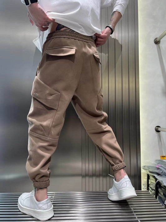 Bunched Feet Fleece Cargo Pants for Men - Stylish & Cozy Microelastic Design - Buy Center