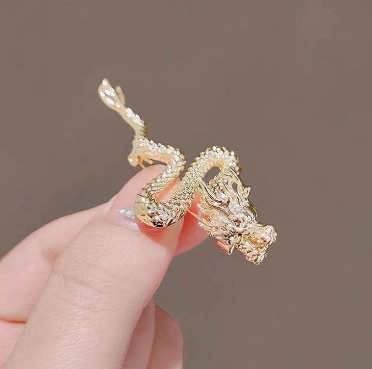 Exquisite Golden Dragon Brooch - Men's & Women's Suit Accessory - Buy Center