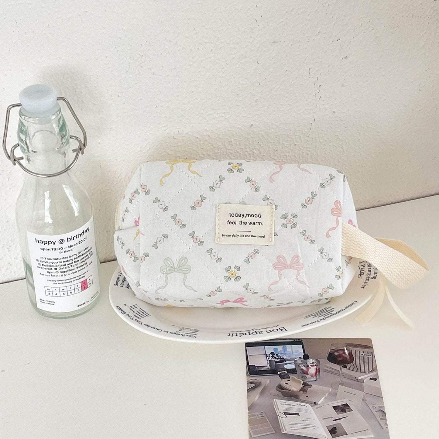 Colorful Bowknot Portable Storage Bag - Large Capacity Clutch for Daily Use - Buy Center