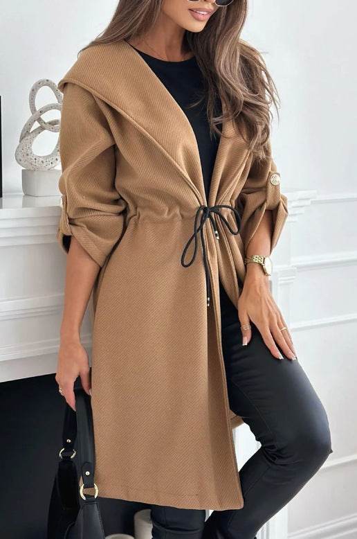 Women’s Casual Long Sleeve Trench Coat - Stylish for Fall/Winter 2025 - Buy Center