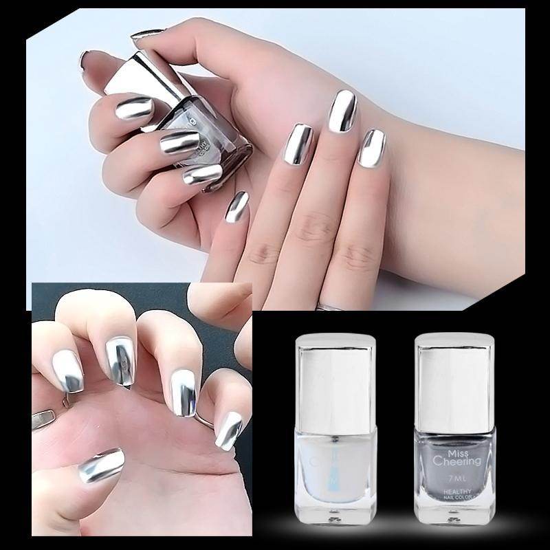 Buy Center Mirror Silver Nail Polish - Electroplated Finish for Stunning Nails - Buy Center