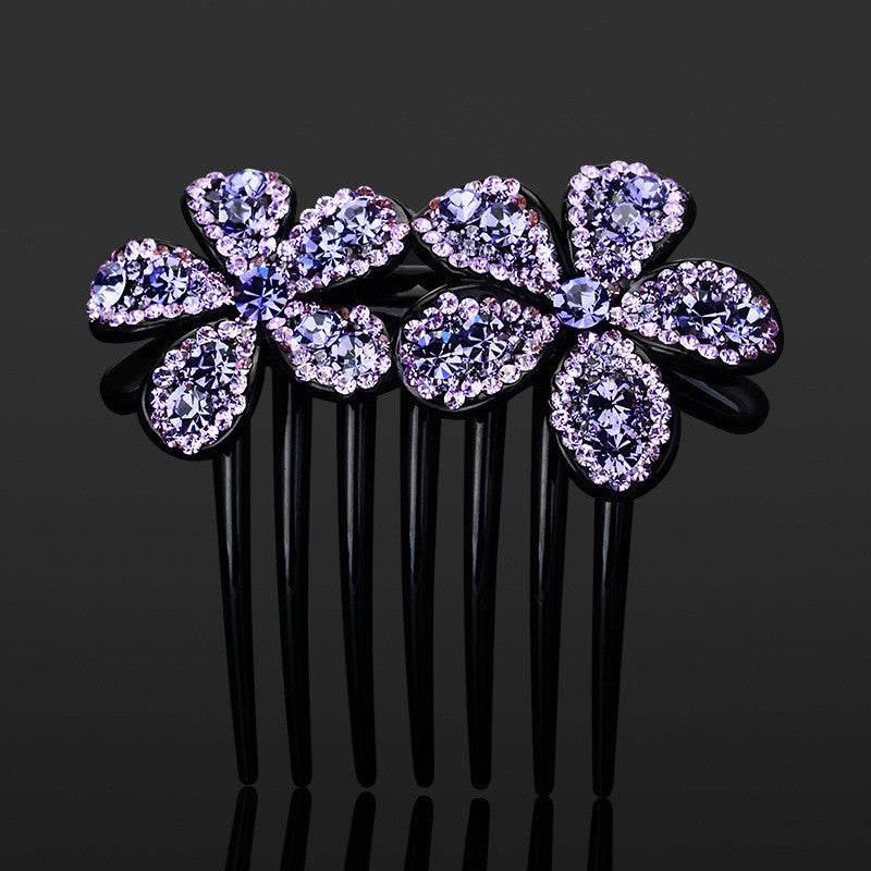 Inserting Comb Hair Ornament - Korean Bow with Sparkling Austrian Diamonds - Buy Center