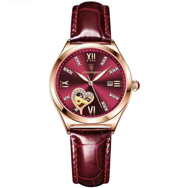Stylish Female Student Automatic Mechanical Watch - Rhinestone Elegance - Buy Center