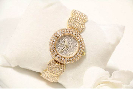 Buycenter Women's Steel Band Diamond Watch - Elegant Quartz Design - Buy Center