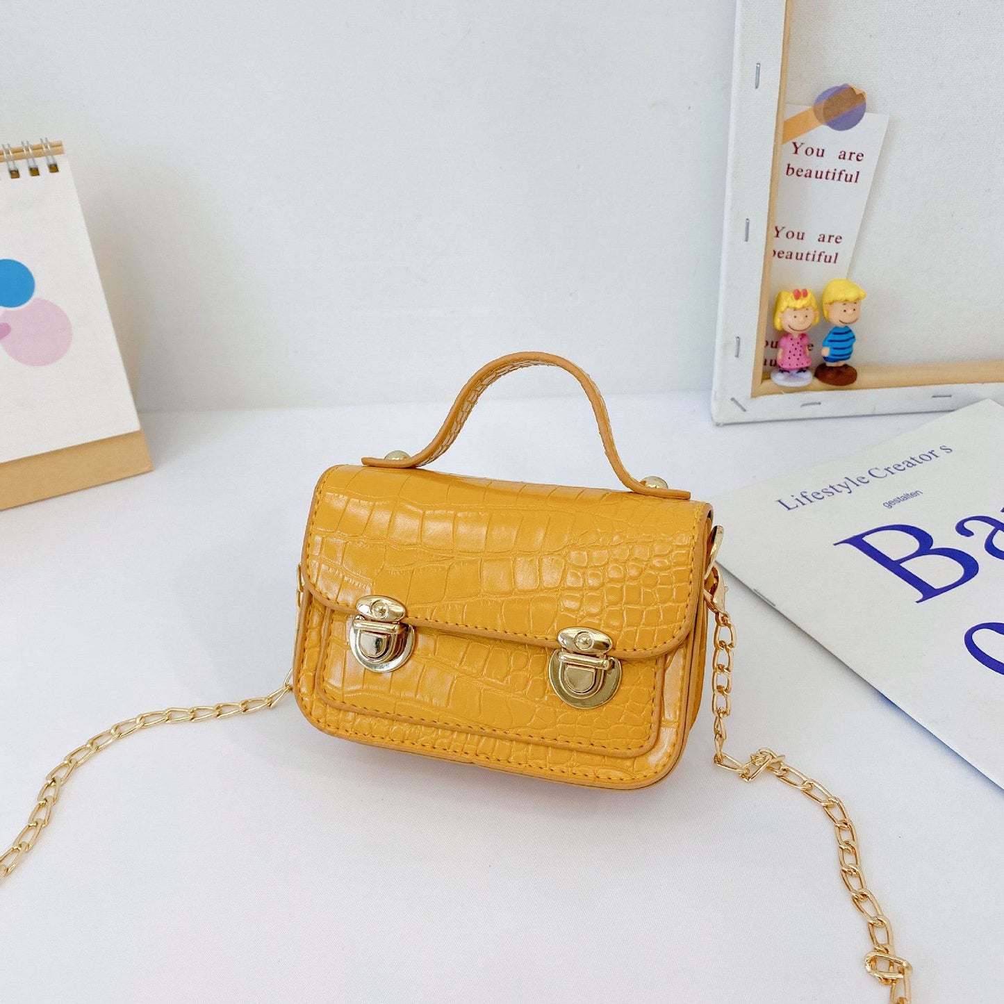 Alligator Print Mini Messenger Bag - Waterproof PU Leather for Kids - Buy Center