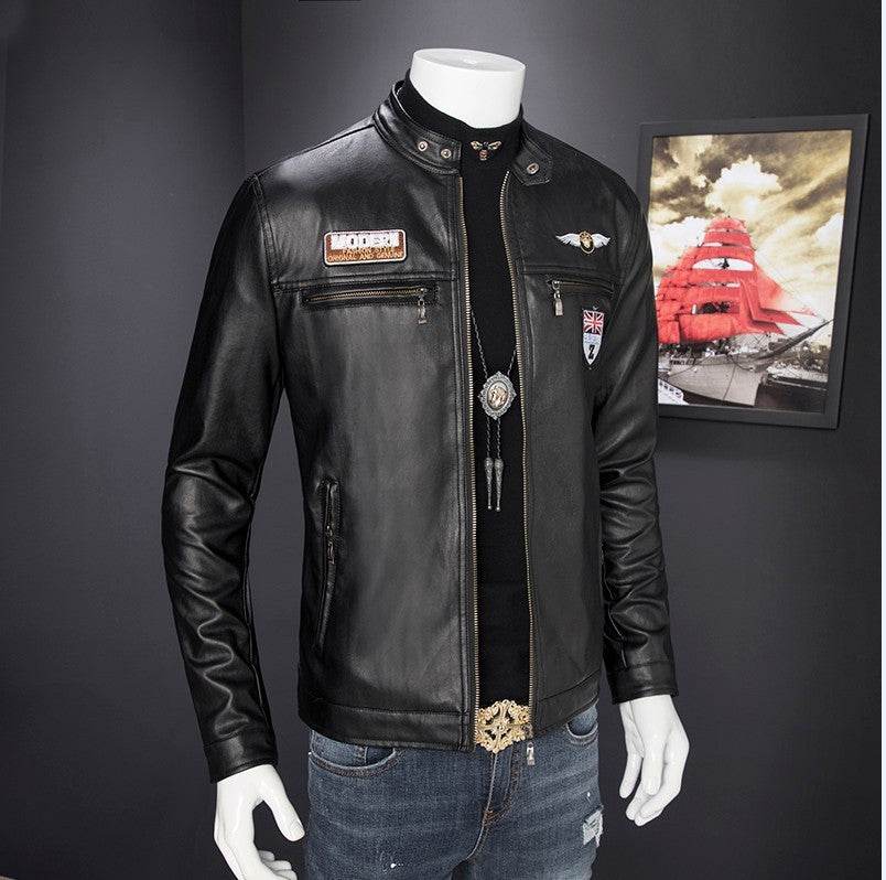 Trendy Handsome Locomotive PU Leather Coat - Stylish & Durable Fashion 2025 - Buy Center