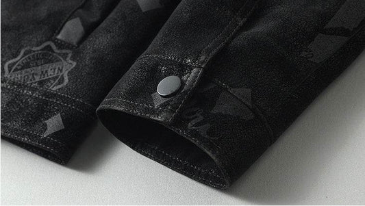 Men's Thin Lapel PU Leather Jacket - Stylish with Multiple Pockets - Buy Center