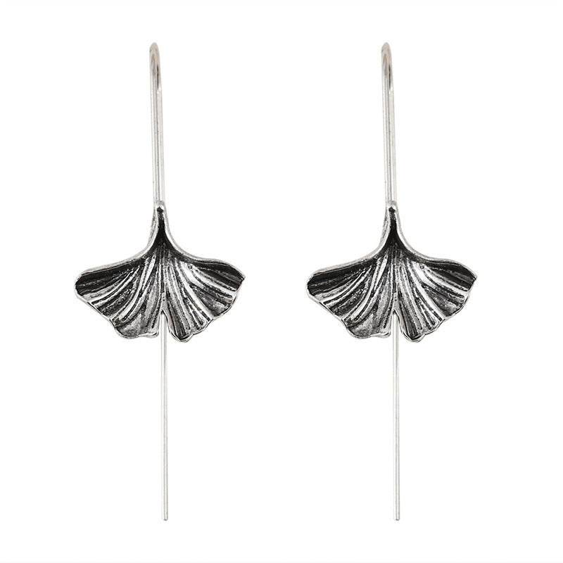 Personality Art Leaf Earrings - Antique Silver & Gold Zinc Alloy Design - Buy Center