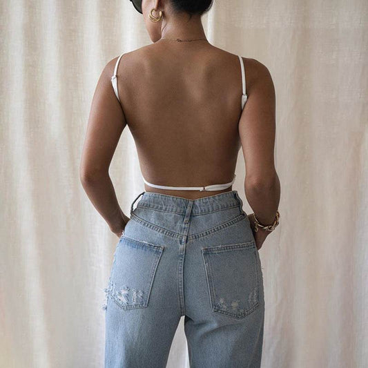 Buycenter Women's Halter Fashion Vest - Slim Fit Backless Camisole - Buy Center