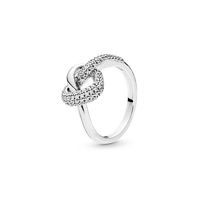 Trendy Silver Wave Engagement Ring - Diamond-Encrusted Modern Style - Buy Center
