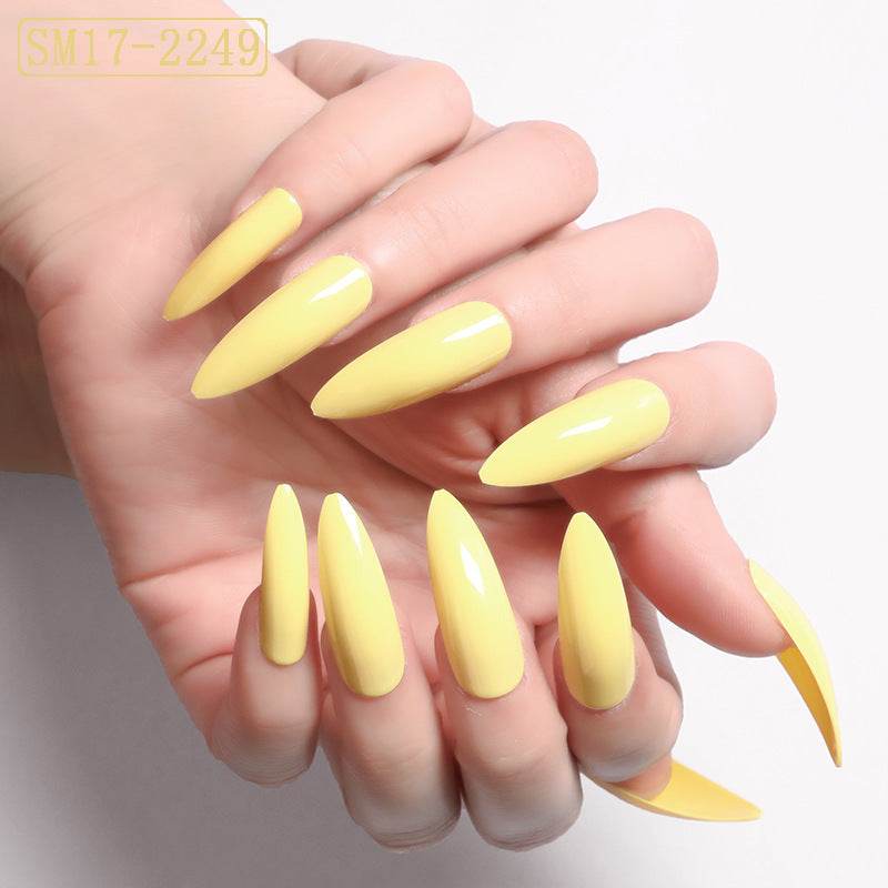 Long Pointed False Nails - Trendy Solid Colors for DIY Manicures 2025 - Buy Center