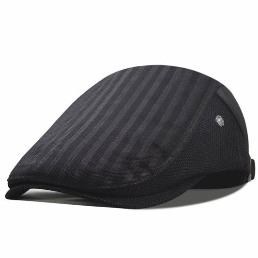 Striped Forward Hat - Adjustable Cotton Beret for Sun Protection & Style - Buy Center