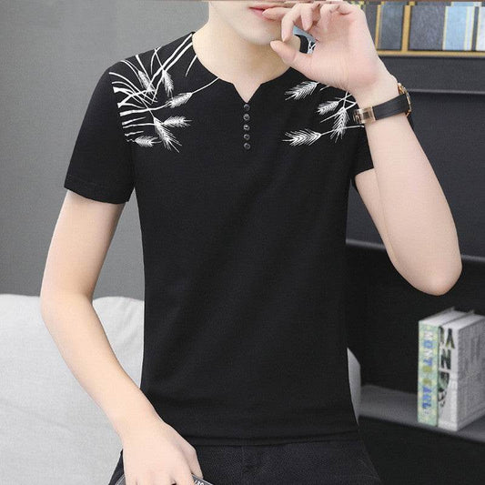 Chao Brand Men's Casual Cotton T-Shirt - Trendy Geometric Sports Top - Buy Center