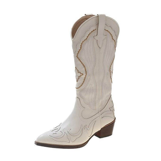 Buycenter Plus Size Cowboy Boots for Women - Pointed Toe, High Heel - Buy Center