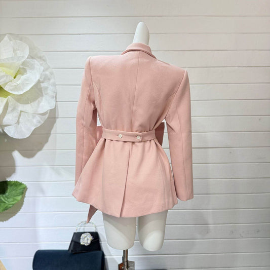 Women’s Patchwork Bow Jacket - Stylish Notched Collar, Long Sleeve - Buy Center