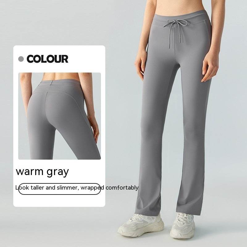 Comfortable Waist Slimming Yoga Pants - Stylish Bell-Bottom with Pockets - Buy Center