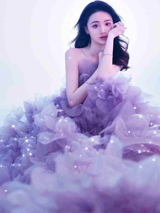 Buycenter High-End Evening Toast Dress - Pompous Skirt & Floral Design - Buy Center