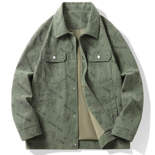 Trendy Men's Lapel Casual Jacket - Lightweight Corduroy Blazer for Youth - Buy Center