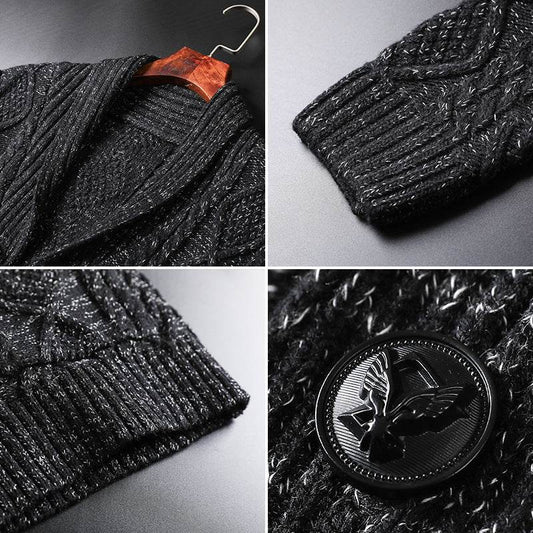 Buycenter Men's Solid Color Knitted Sweater Coat - Trendy Korean Style 2025 - Buy Center