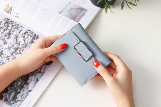 Women's Simple Plaid Wallet - Stylish PU Leather in Vibrant Colors - Buy Center