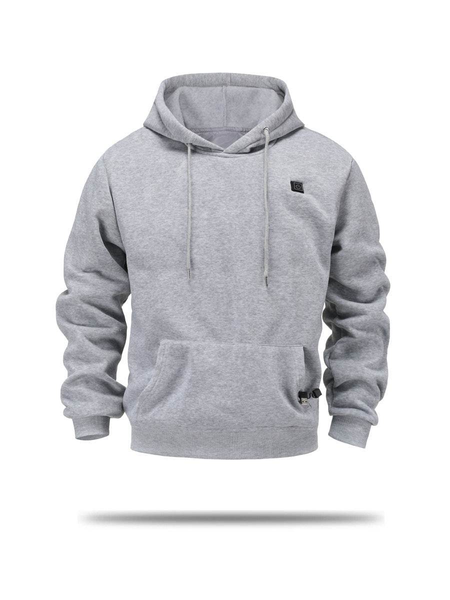 Men's USB Heating Brushed Hoodie - Warm Pullover for Cold Weather 2025 - Buy Center