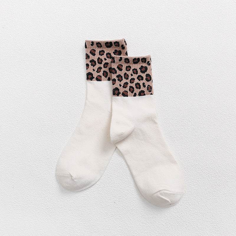 Mid-Calf Leopard Print Socks for Women - Stylish Cotton Comfort 2025 - Buy Center