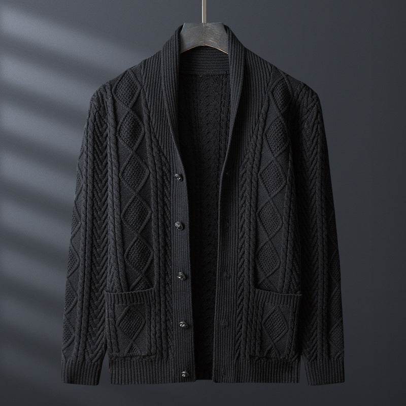 Buycenter Men's Solid Color Knitted Sweater Coat - Trendy Korean Style 2025 - Buy Center