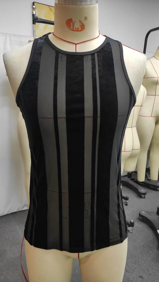 Summer Men's Mesh See-through Vest - Stylish Solid Color for Leisure Wear - Buy Center