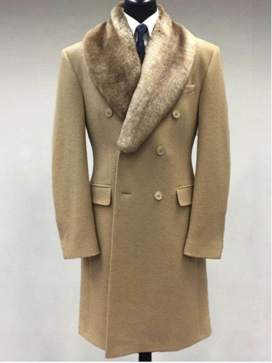 Men’s Casual Woolen Polo Coat - Slim Fit, Mid-Length & Stylish Pockets - Buy Center