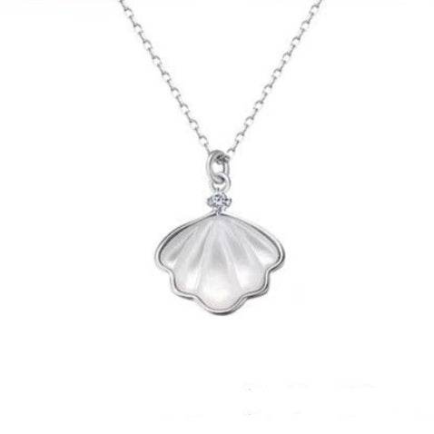 S999 Sterling Silver Shell Necklace - Stylish Clavicle Chain for Women - Buy Center