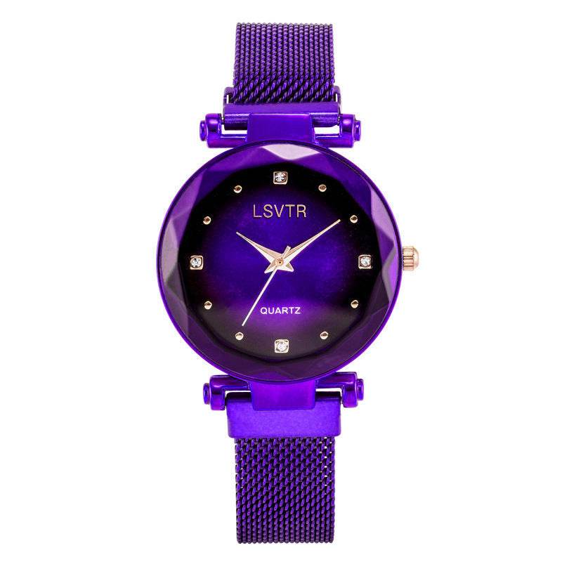 Women's Starry Quartz Watch - Sleek 8mm Lazy Magnet Strap, Stylish Design - Buy Center