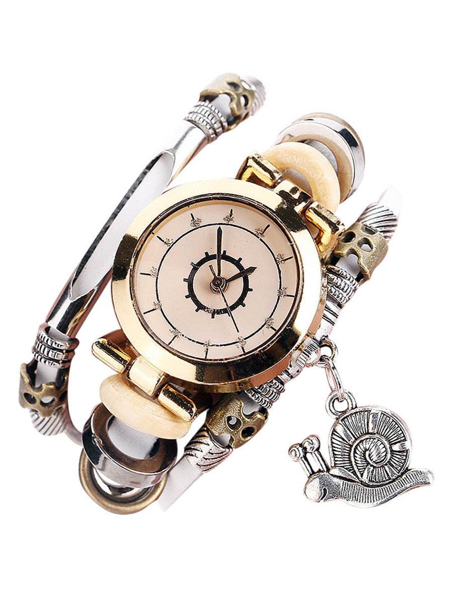 Women's Vintage Coiling Leather Bracelet Watch - Mori Style Elegant Design - Buy Center
