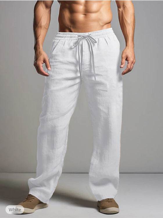 Buycenter Casual Cotton-Linen Drawstring Pants - Breathable & Comfortable - Buy Center