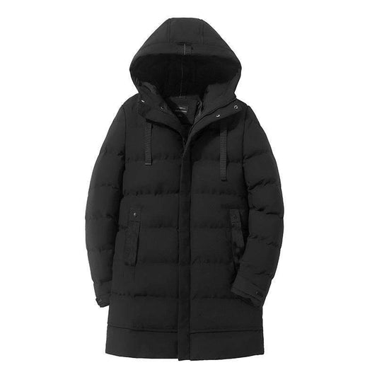 Buycenter Men's Thick Down Padded Jacket - Hooded for Winter Leisure - Buy Center