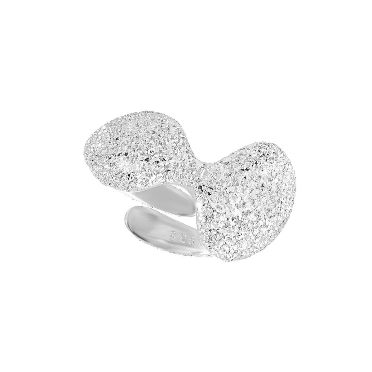 Geometric Round Frosted Ring - Irregular Design for Modern Women - Buy Center