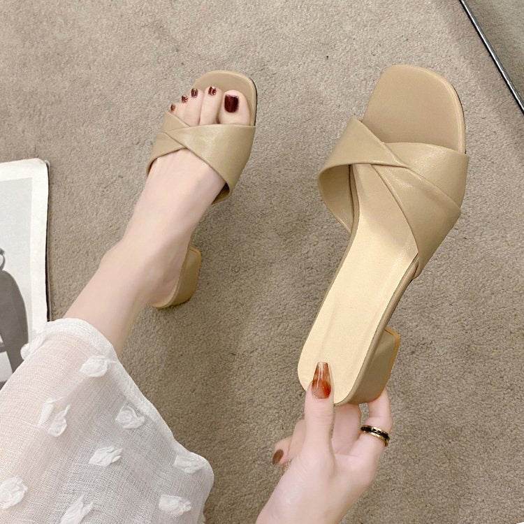 Women’s Summer Half Slippers – Soft PU & Trendy Square Toe Design - Buy Center