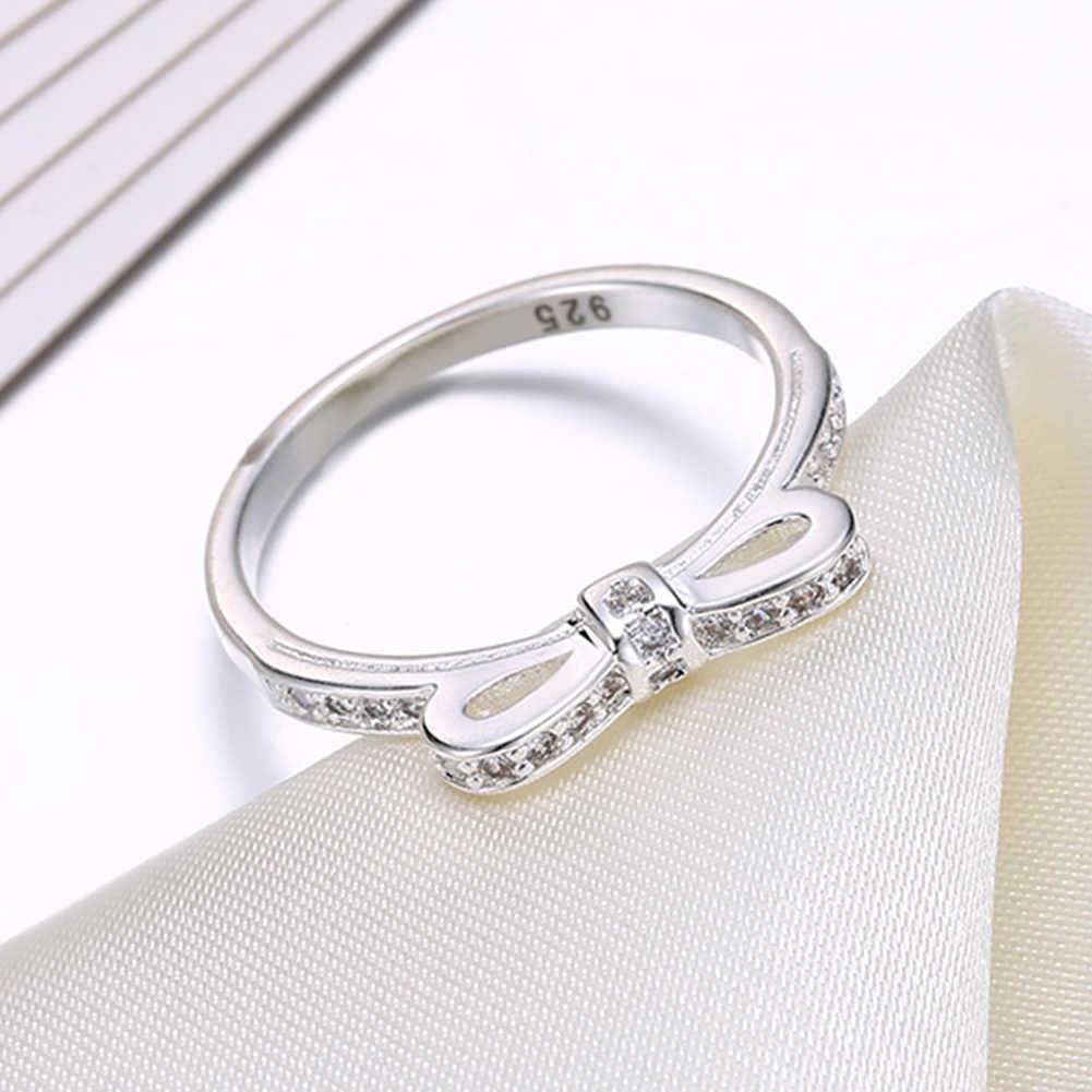 Buy Center 925 Sterling Silver Bowknot Crystal Ring - Stylish for Women - Buy Center