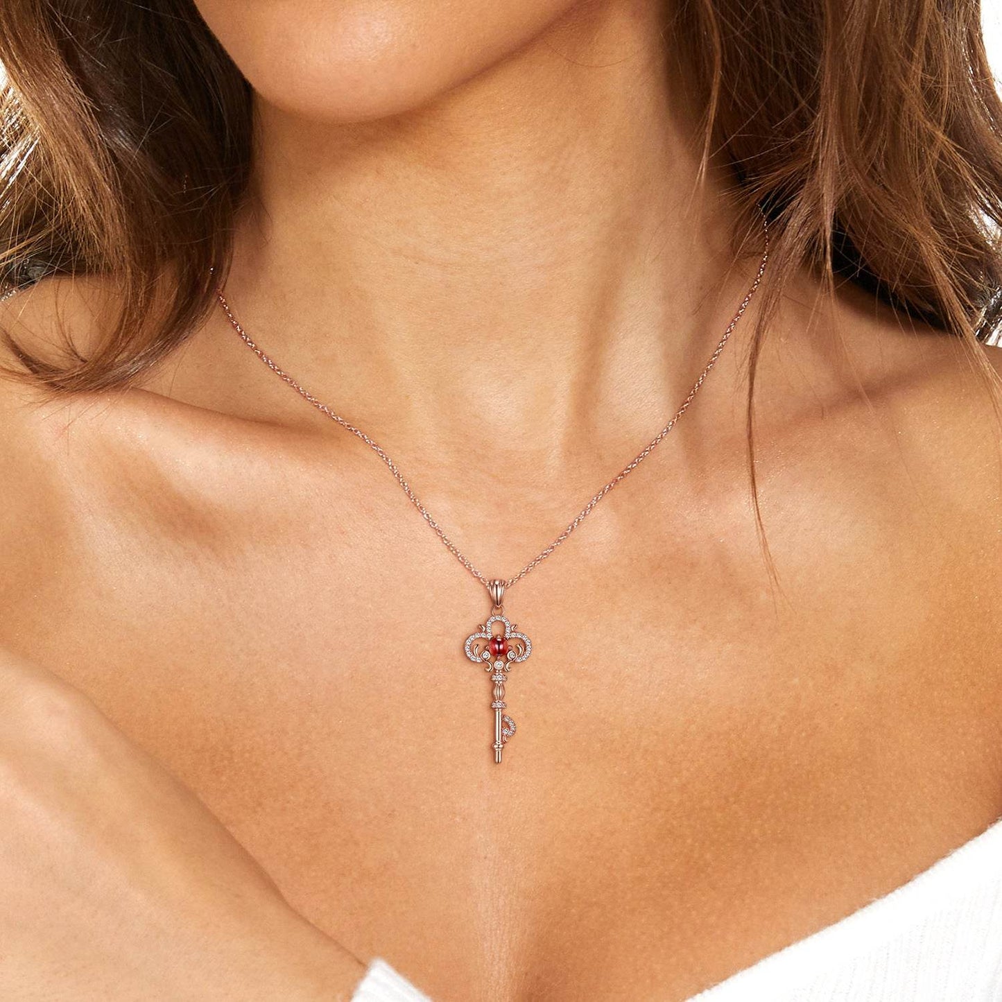 Buycenter Women's Natural Garnet Necklace - Geometric Silver Jewelry Set - Buy Center