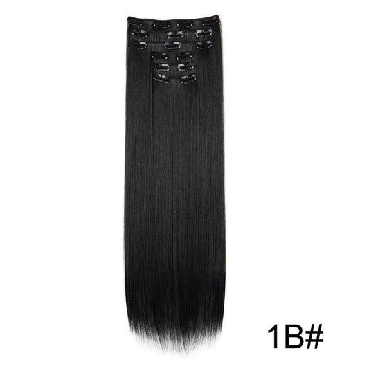 Durable Long Straight Wig Extensions Set - 6-Piece Human Hair Collection - Buy Center