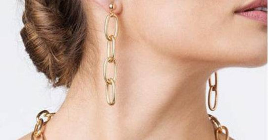 Simple Thick Chain Necklace for Women - Retro Adjustable Style & Earrings - Buy Center