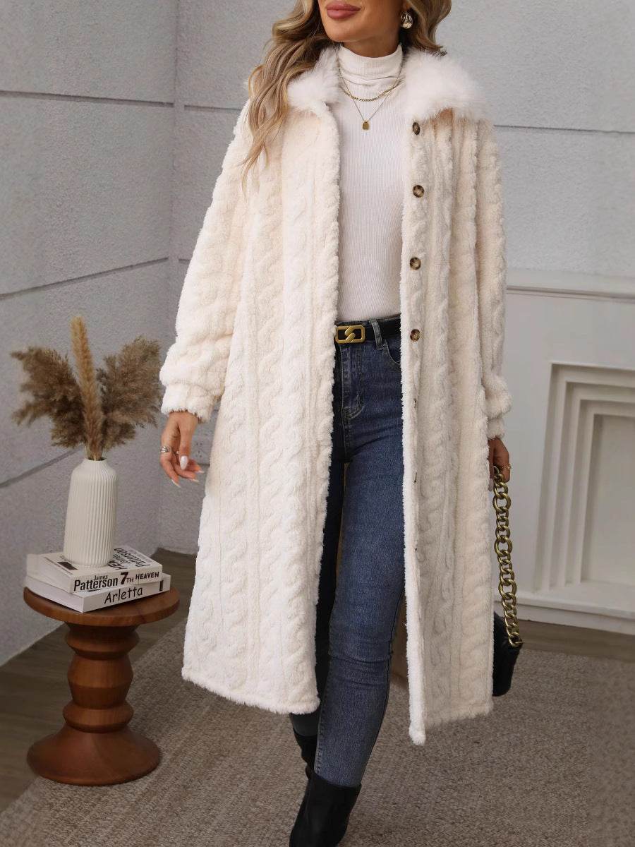Buycenter Warm Plush Coat - Three-Dimensional Pattern for Casual Style - Buy Center