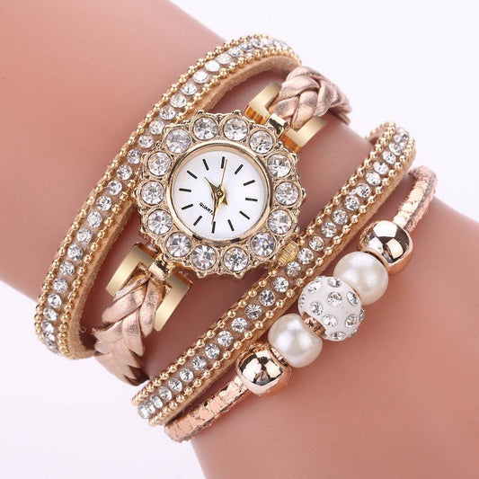 Creative Quartz Watch for Women - Pearl Diamond Design, Casual Elegance - Buy Center