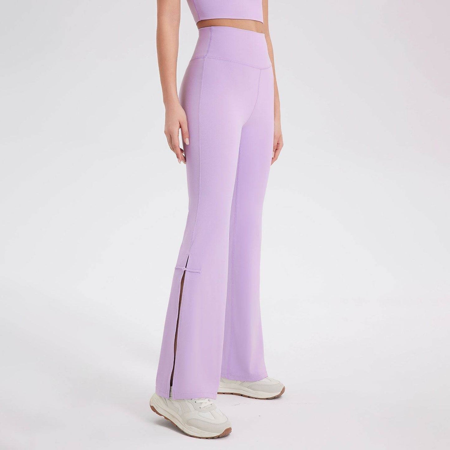 Peach High Waist Bell-Bottom Leggings - Stylish Sportswear for Fitness - Buy Center